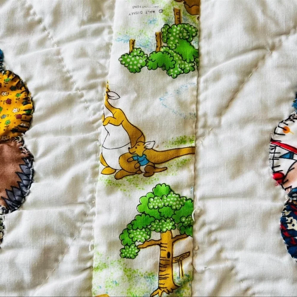 68”x82” Twin Size Homemade Hand Stitched Dresden Plates Quilt for kids room.